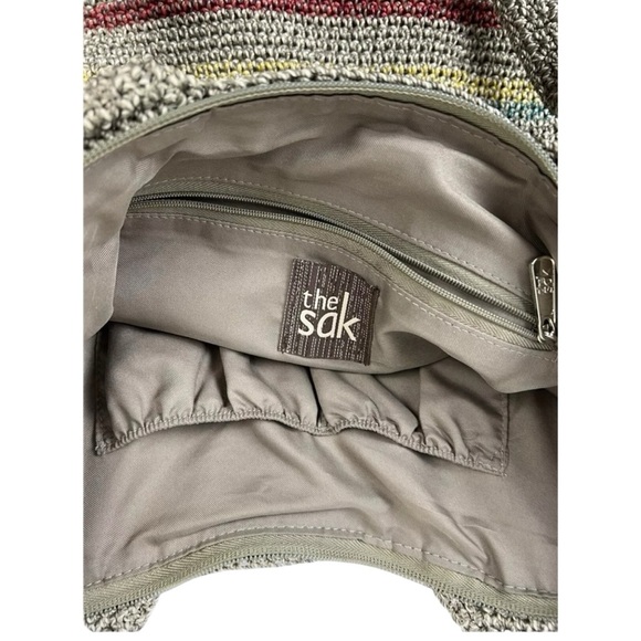 The Sak Multicolored Crochet Shoulder Bag – Boho Rainbow Stripes - Picture 3 of 5